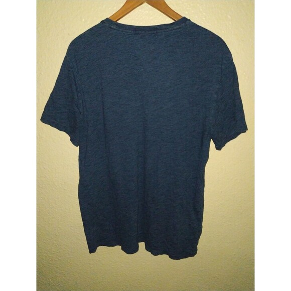 Vintage Polo Ralph Lauren Indigo Blue T Shirt Pocket Koi Fish Crane Size XL rrl - Picture 7 of 7